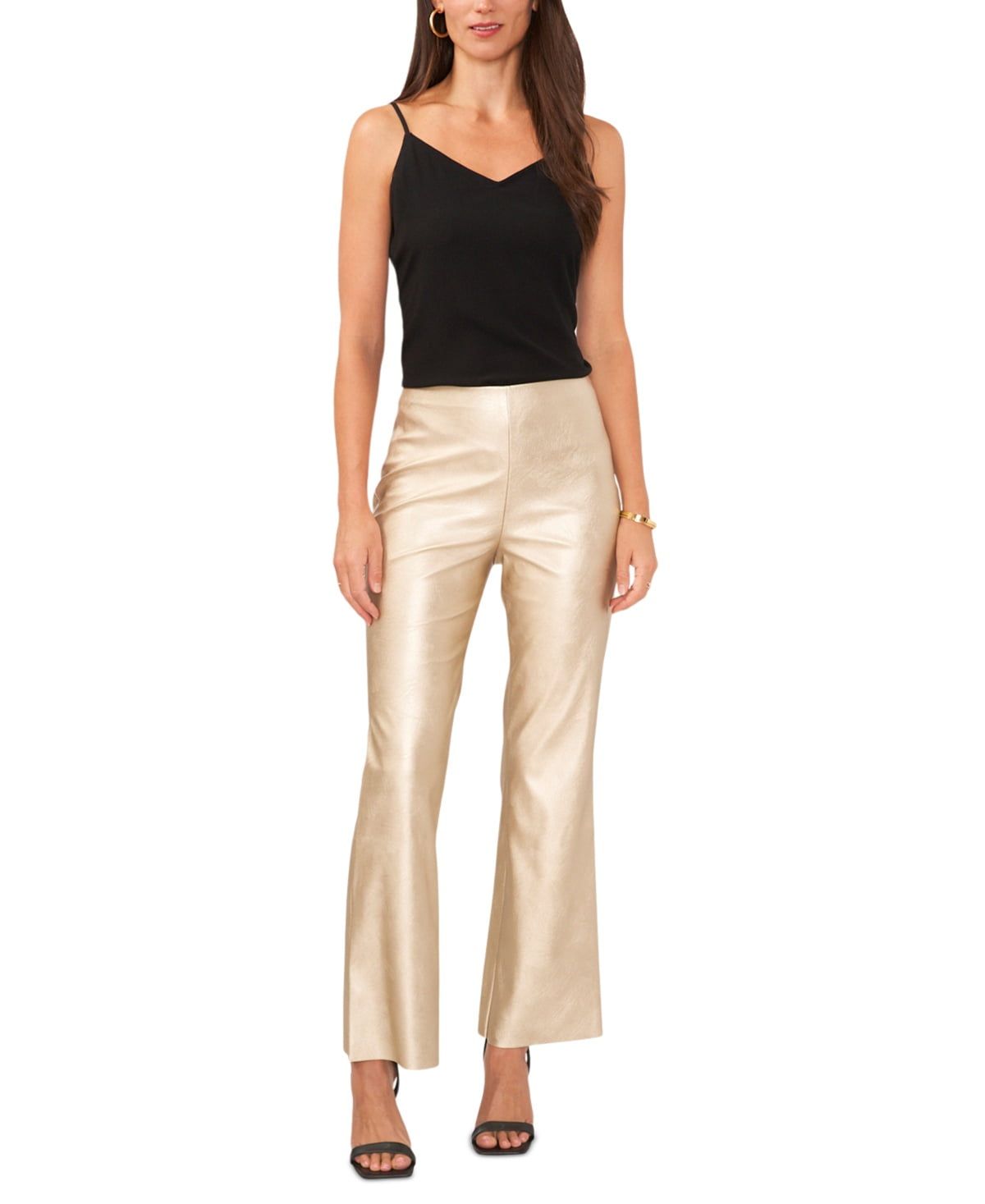 Vince Camuto Womens Pull-On Metallic Faux- Soft Gold 2