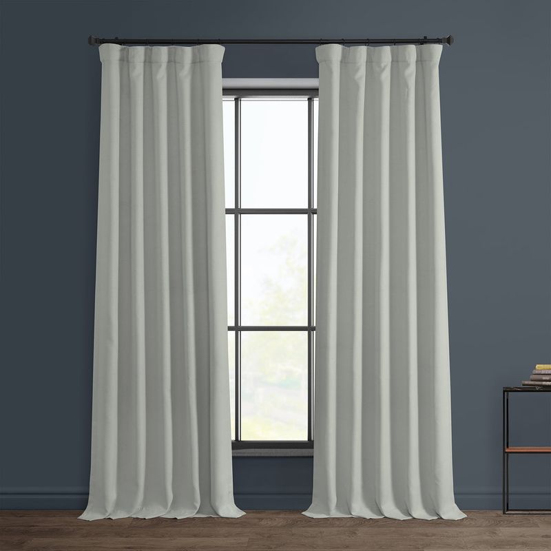 HPD Half Price Drapes Oyster Faux Linen Room Darkening Curtains for Bedroom &amp; Living Room Curtains (1 Panel), Door &amp; Window Curtains 108 inches long, Rod Pocket Curtains &amp; Drapes, 50W X 108L
