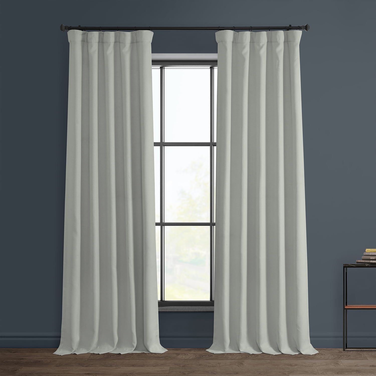 HPD Half Price Drapes Oyster Faux Linen Room Darkening Curtains for Bedroom &amp; Living Room Curtains (1 Panel), Door &amp; Window Curtains 108 inches long, Rod Pocket Curtains &amp; Drapes, 50W X 108L