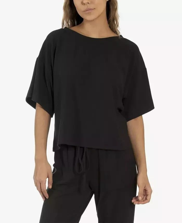Women&#39;s Annika Lounge Solid Hacci Top - Black