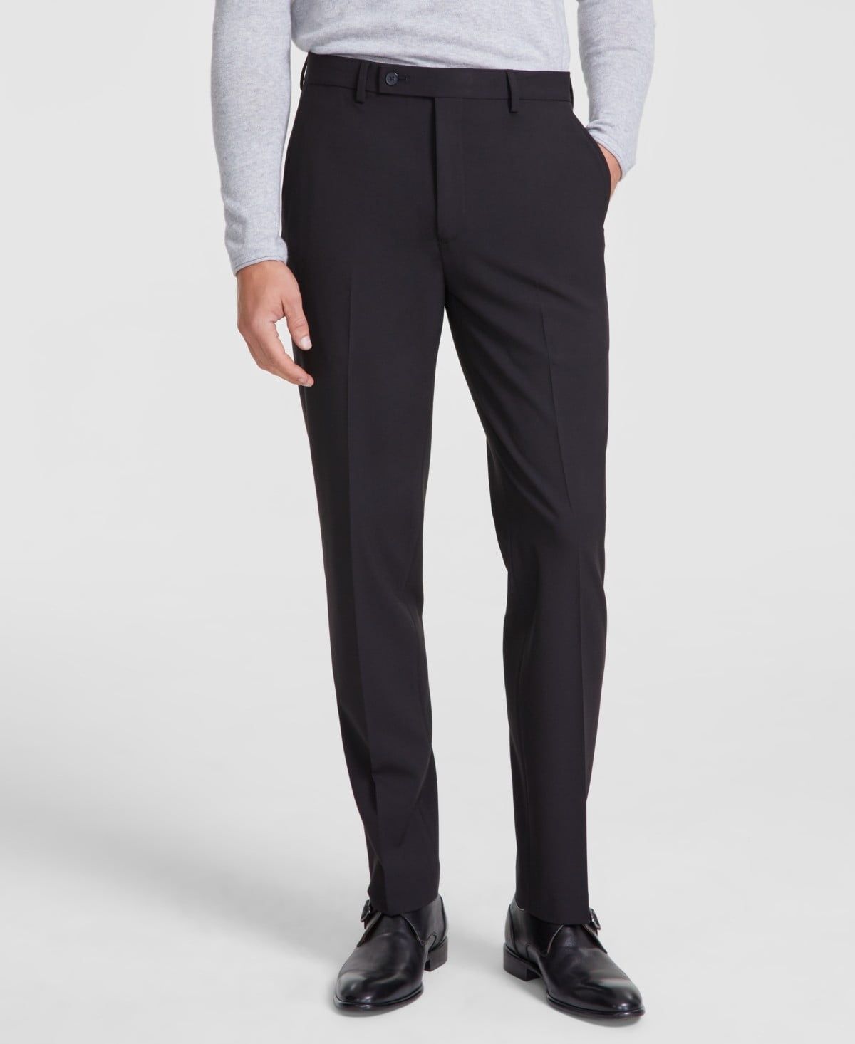 Calvin Klein Mens Slim fit Dress Pants 36 / 30 Black Solid