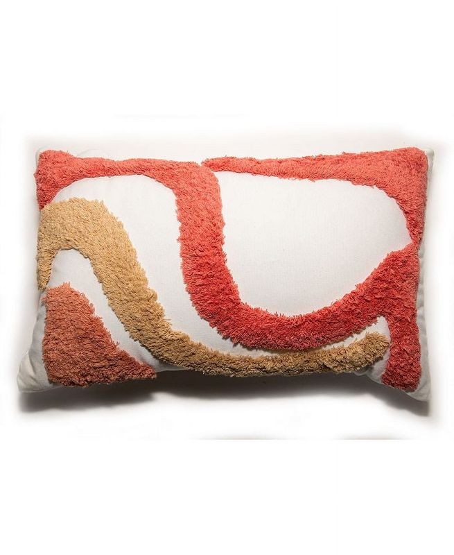 Jill Zarin Abstract Shag Decorative Pillow, 20¨ x 12¨, Orange