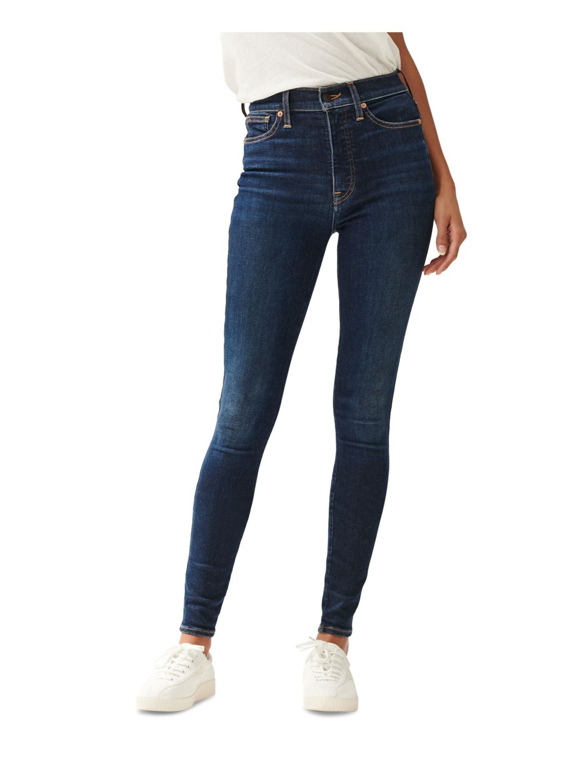 LUCKY BRAND Womens Blue Zippered Pocketed Ankle Skinny Jeans 4