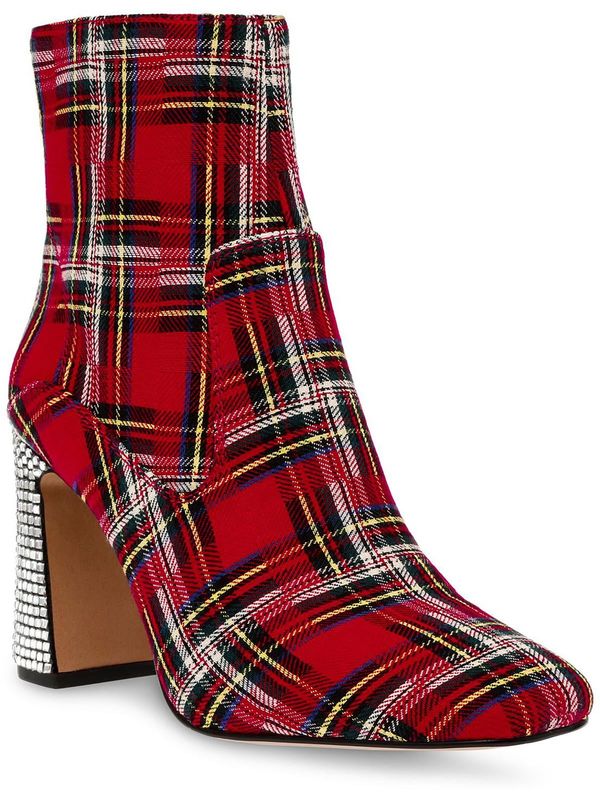 Betsey Johnson Womens Blanche Rhinestone Zip Up Ankle Boots