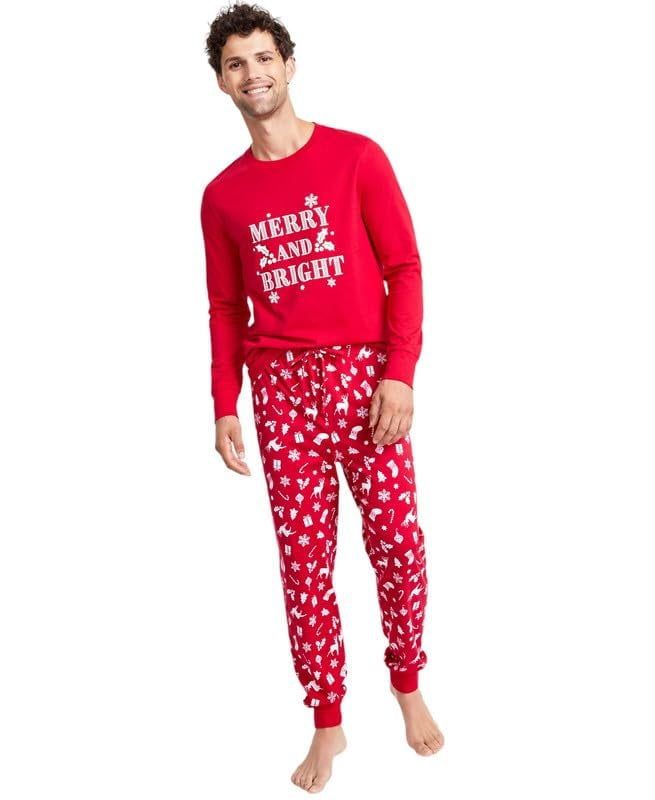 Family Pajamas Matching Men&#39;s Mix It Merry &amp; Bright Pajamas Set, Large