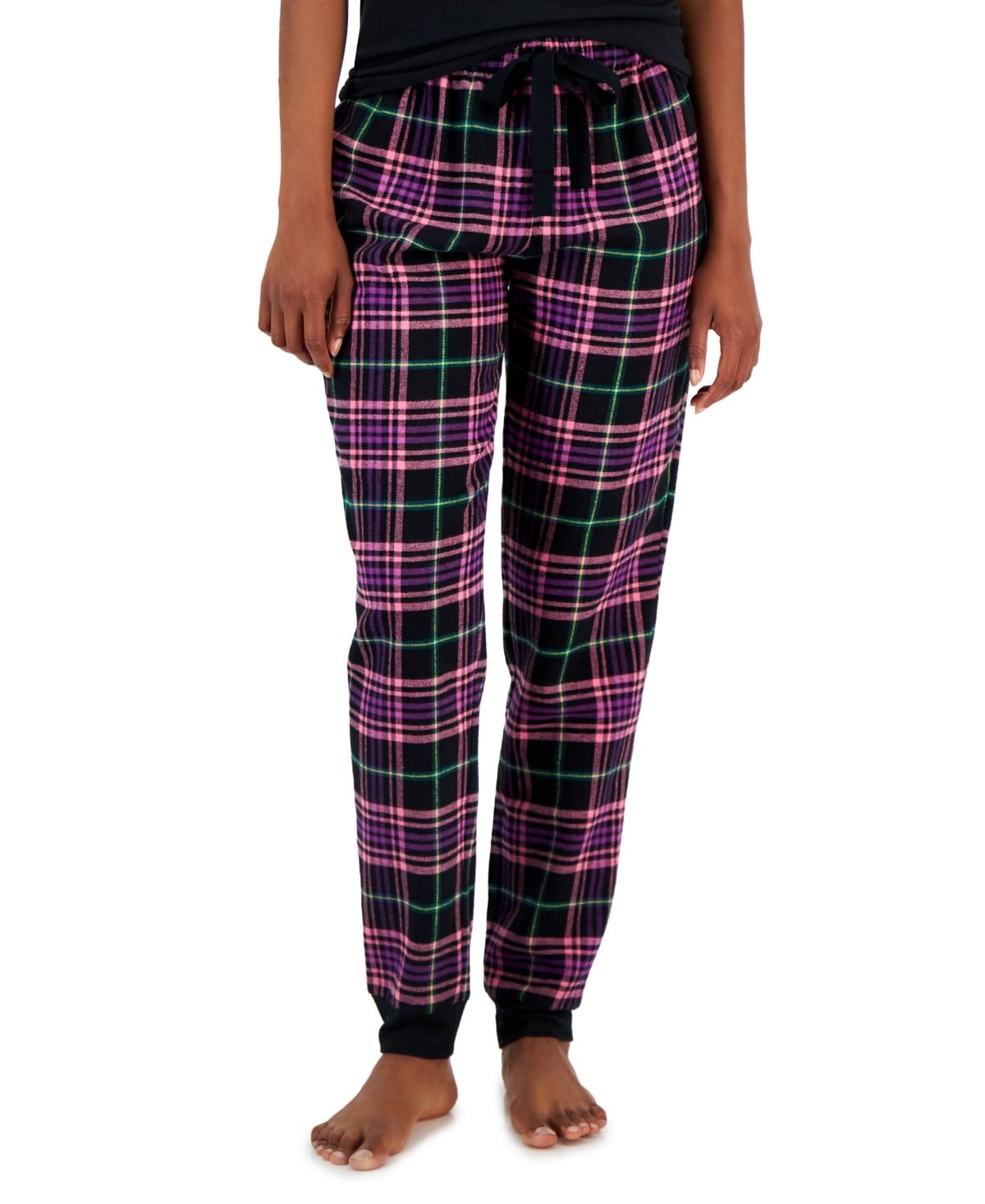 Jenni Women’s Cotton Flannel Pajama Pants, Black, X-Large.