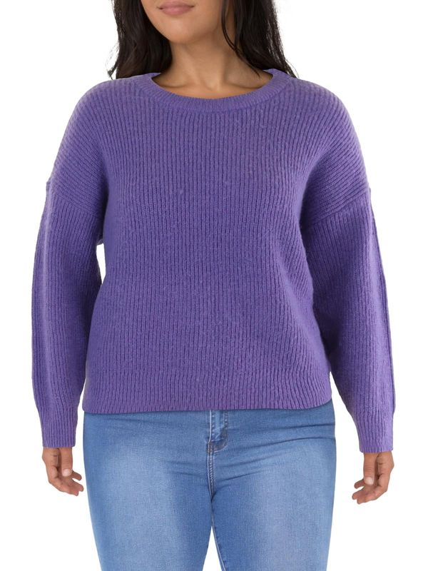 On 34th Womens Plus Ribbed Work Day Wear Pullover Sweater