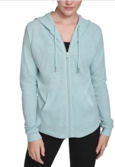 Calvin Klein Ruched-Sleeve Zip Hoodie, XS-4 Sea Level 3X