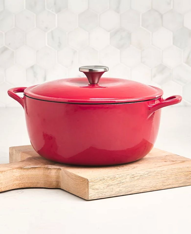 The Cellar Enameled Cast Iron 6-Qt. Round Dutch Oven Red