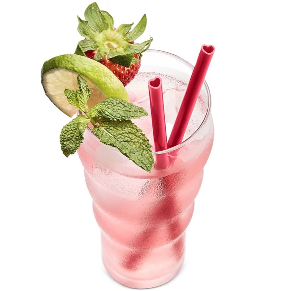 The Cellar 12-Pc. Plastic Heart Straw