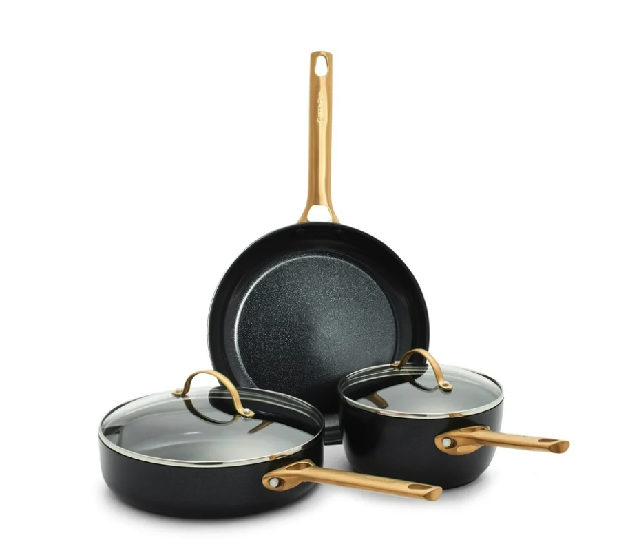 GreenPan Reserve Healthy Ceramic Nonstick 5 pc Cookware Set, Black with Gold-... - Picture 7 of 7