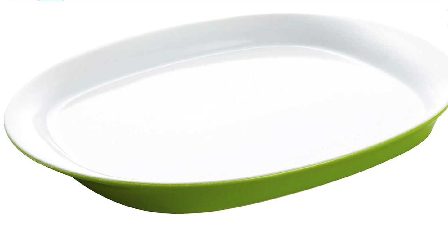 Rachael Ray Vajilla redonda y cuadrada platter, 14 pulgadas, verde