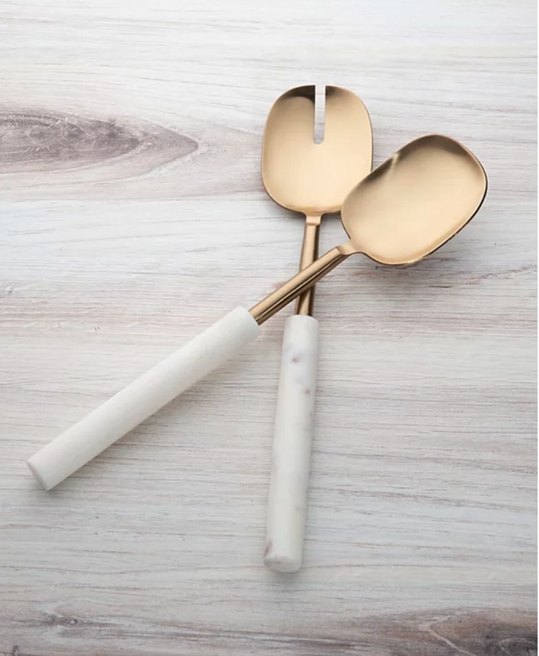 Thirstystone Thirstystone Gold Salad Server White