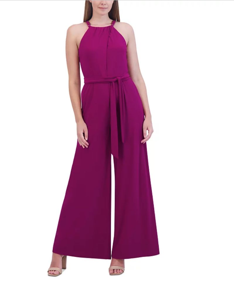 Vince Camuto Womens Tie-Waist Wide-Leg Jum Magenta XS