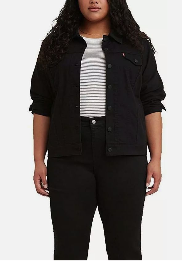 Plus Size Levi&#39;s Original Trucker Jean Jacket, Women&#39;s, Size: 3XL, Black