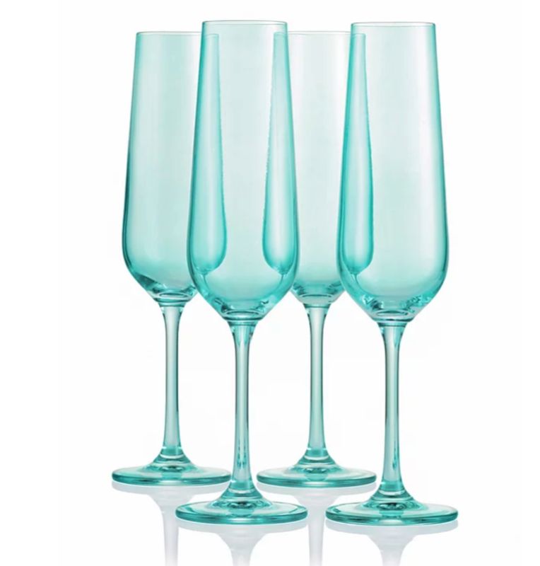 Godinger Sheer Green Champagne Flutes, Set of 4 - Green