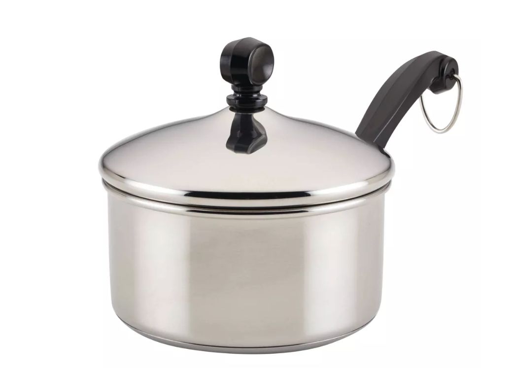 Farberware Classic 1qt Covered Saucepan: Stainless Steel Cookware, Dishwasher-Safe, Gas &amp; Induction Compatible Pot