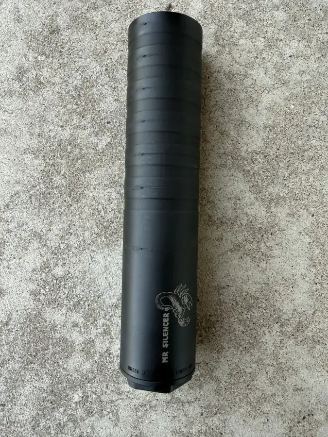 Breek Arms - Scorpion 7.62 Silencer, Stainless Steel, Hub, Black