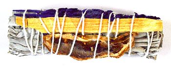 4&quot; White Sage Lavender, Palo Santo &amp; Lemon Slice with Florida Water Smudge Stick