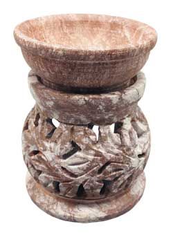 3 1/4&quot; Leaf Soapstone Oil Diffuser