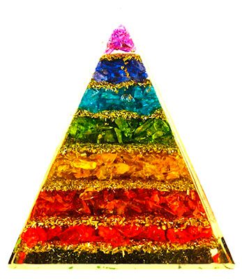 3 3/4&quot; Orgone 7 Chakra Pyramid