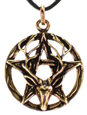 Pentagram Stag Bronze Pendant ~ Out of Stock