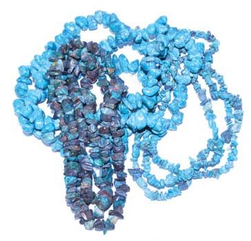 Beautiful 32&quot; Turquoise Color Chip Necklace Set (2) Perfect for Layering