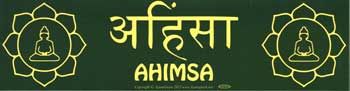 Ahimsa Lotus Bumper Sticker