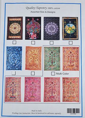 58&quot; x 82&quot; Assorted Design Tapestry (mixed colors)