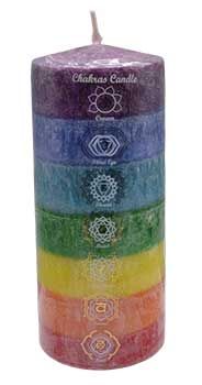 7 Chakra Pillar Candle 3&quot; x 6&quot;