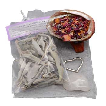 Love &amp; Relax Smudge Kit with Shell &amp; Stand