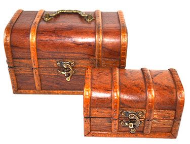 Antique Style Wood Box  (set of 2)