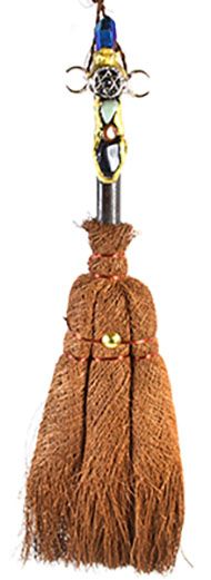 Triple Moon Crystal Broom 12 1/2&quot;