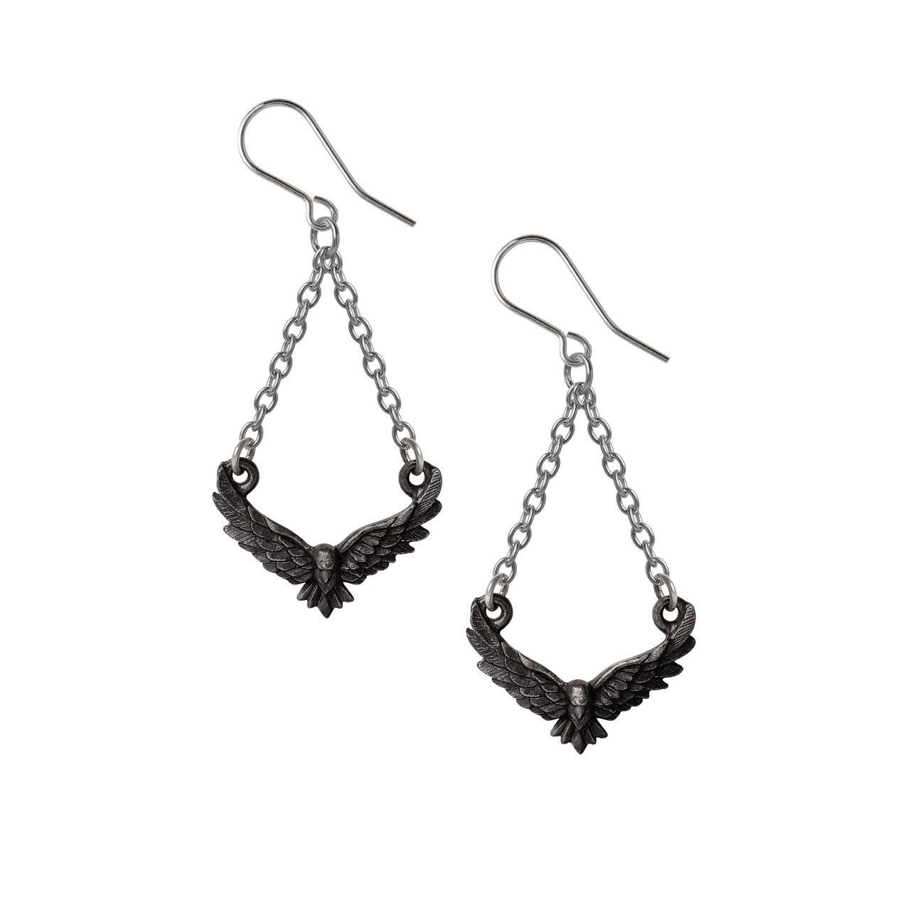 Conspiracy Dropper Raven Earrings