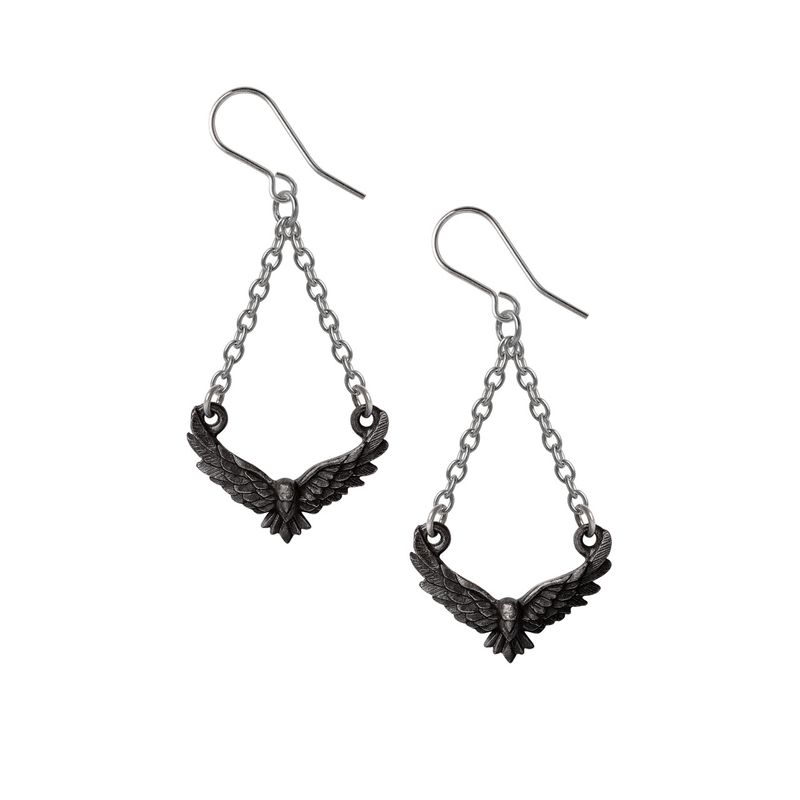 Conspiracy Dropper Raven Earrings