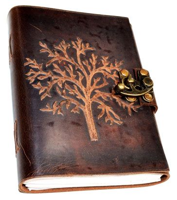 Leather Journal Embossed Tree of Life with Latch