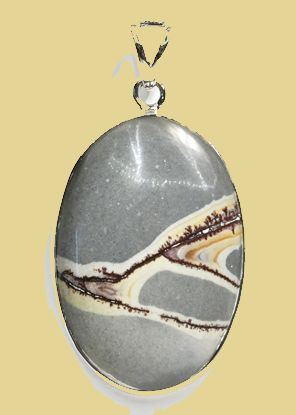 Jasper Pendant with Natural Paintbrush Effect