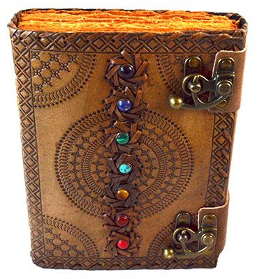 7 Chakra Aged Looking Paper Leather with Two Latches for Sketch Pad and Journaling