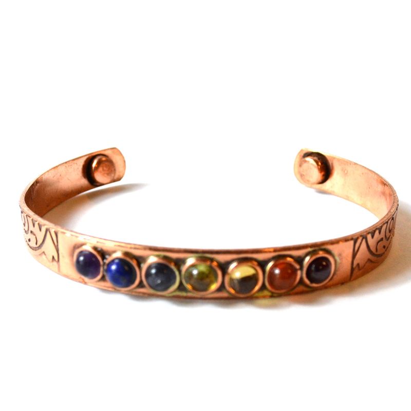 Chakra Copper Magnetic Adjustable Cuff Bracelet