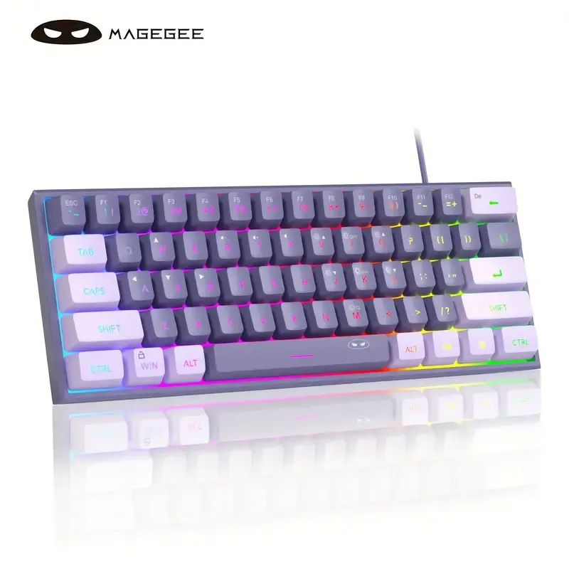 RGB white keyboard 60%