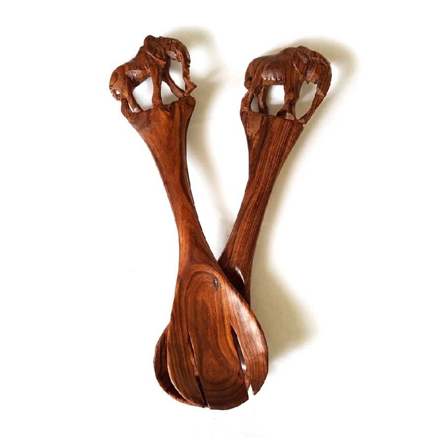 Rosewood Carved Salad Servers
