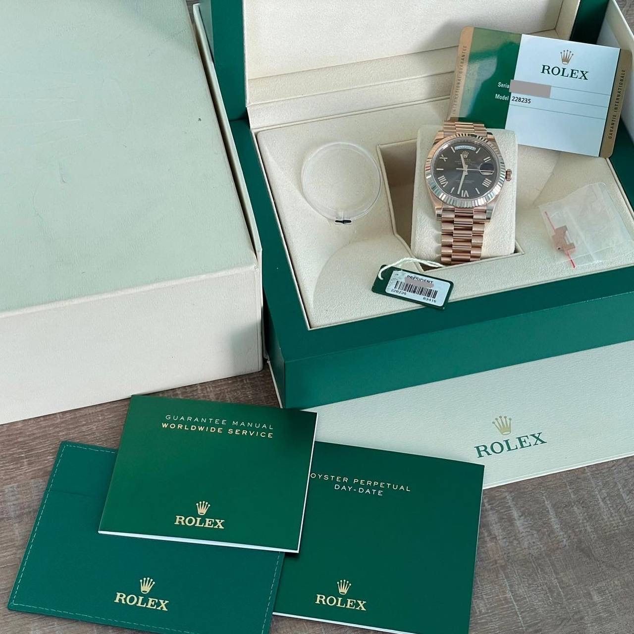 Rolex Day-Date President Rose Gold Chocolate Dial