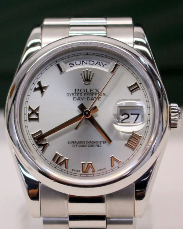 2006 Rolex Day-Date 36MM Glacier Blue Dial Platinum President