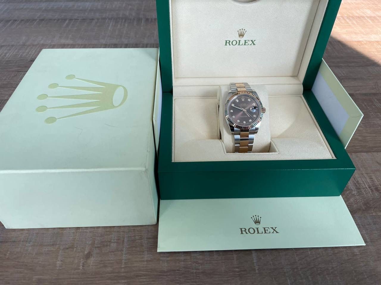 Rolex Datejust Everose Gold Chocolate Diamond Dial