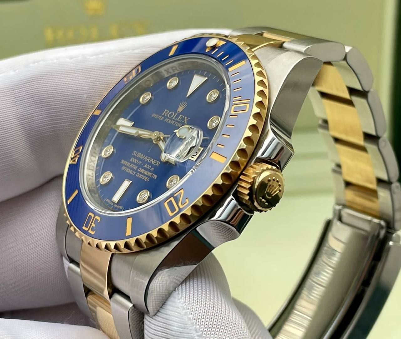 Rolex Submariner Date Gold/Steel Diamond Dial Ref: 116613LB