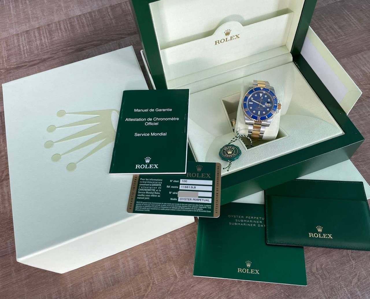 Rolex Submariner Date Gold/Steel Diamond Dial Ref: 116613LB
