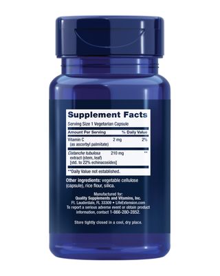 Life Extension Standardized Cistanche, C. tubulosa, Vitamin C, Immune Support, Blood Pressure Support, Cardiovascular Health, Healthy Aging, Gluten Free, Non-GMO, Vegetarian, 30 Capsules