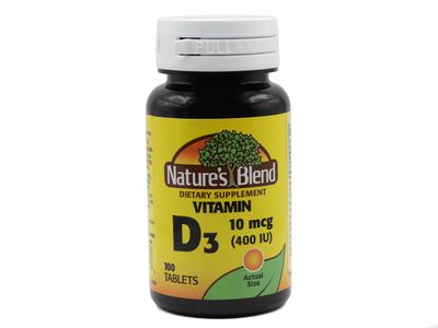 Nature&#39;s Blend Vitamin D 400 IU 100 Tablets