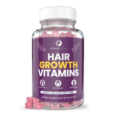 Mommyz Love Biotin 5000mcg Hair Skin and Nails Vitamin Gummies - Biotin Gummies for Hair Growth &amp; Radiant Skin During Post Partum Recovery &amp; Adjustment Period - Post Partum Vitamins with Folate