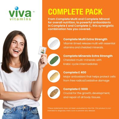 Viva Vitamins CSP Packs Extra Strength - Multivitamin and Multi Mineral Supplements Complete E &amp; C, Immunity Vitamin Supplements for Men &amp; Women, Complete Wellness Formula for Immune Support, 30 Packs